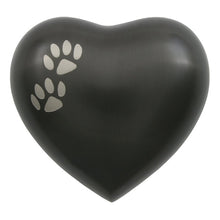 Load image into Gallery viewer, Small/Keepsake Slate Brass Arielle Heart Funeral Cremation Urn, 17 cubic inches
