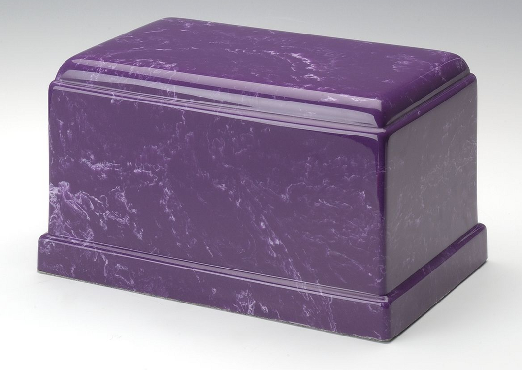 Olympus Purple Marble 275 Cubic Inch Adult Cremation Urn For Ashes, TSA Approved