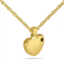 Load image into Gallery viewer, Grief Stone Gold Heart Pendant Funeral Cremation Urn for Ashes w/necklace
