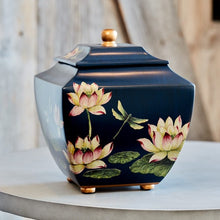 Load image into Gallery viewer, Waterlily Dragonfly Resin Adult 200 Cubic Inch Funeral Cremation Urn for Ashes
