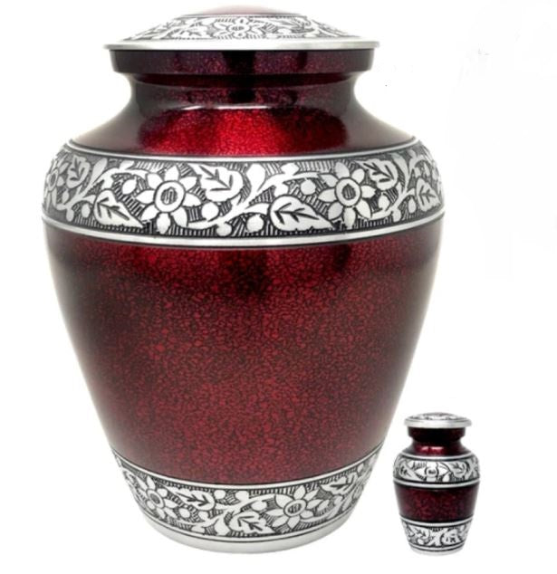 Large/Adult 200 Cubic Inch Metal Red Elite Cloud Funeral Cremation Urn