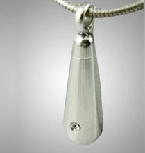 Load image into Gallery viewer, Loving Teardrop Sterling Silver Funeral Cremation Urn Pendant w/Chain for Ashes
