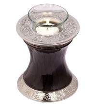 Load image into Gallery viewer, Small/Keepsake 20 Cubic Inch Brass Baroque Shadow Tealight Cremation Urn
