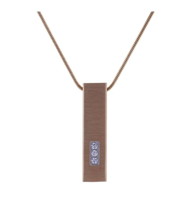 Pillar Bar Necklace - Rose Gold Plated