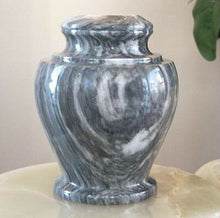 Load image into Gallery viewer, Carpel Cashmere Gray Marble Adult Funeral Cremation Urn, 220 Cubic Inches
